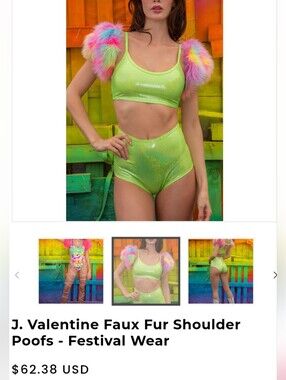 J. Valentine Faux Fur Shoulder Poofs